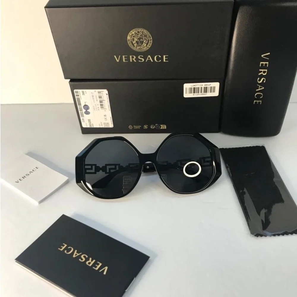 New Authentic Versace VE 4395 Plastic Womens Square Sunglasses Black 59mm Adult
